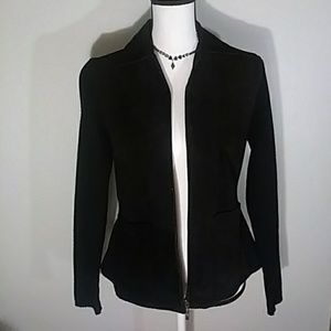 A.M.I Womens Black Suede Leather Jacket
